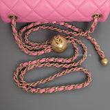 Chanel Pearl Crush Mini Square | Pink Lambskin Gold Hardware-details