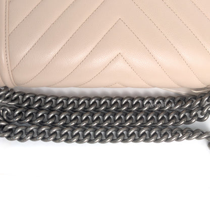 Boy Chevron Old Medium | Ivory Beige Caviar Ruthenium Hardware