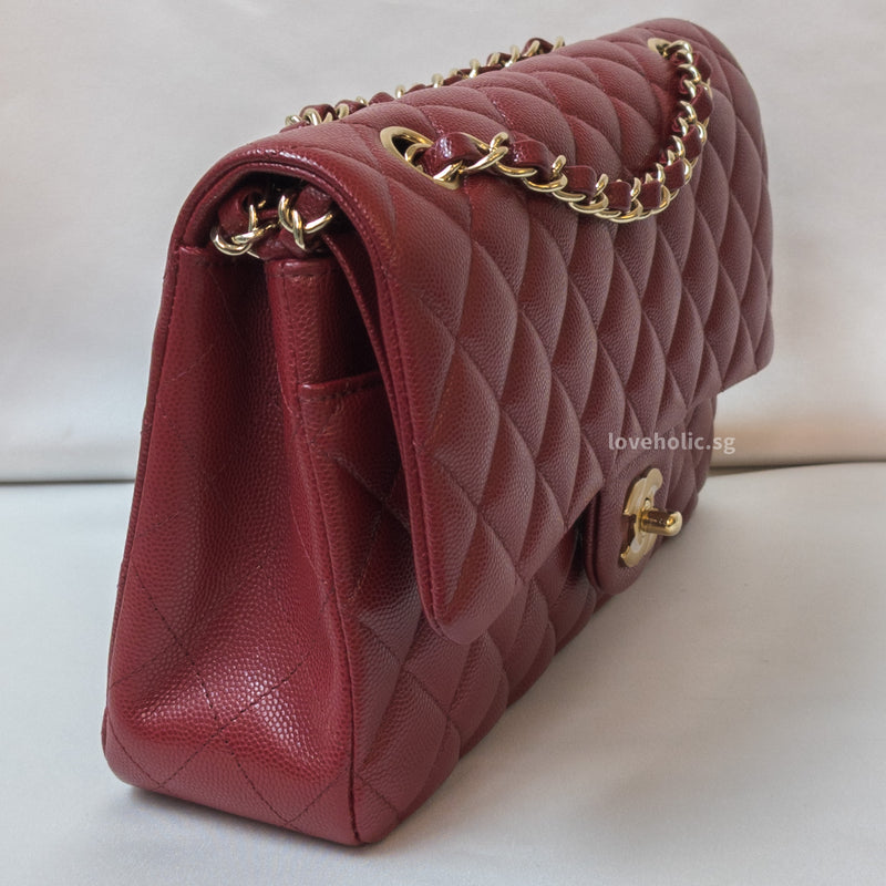 Chanel Classic Flap Medium | 19B Burgundy Caviar Gold Hardware