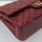 Chanel Classic Flap Medium | 19B Burgundy Caviar Gold Hardware