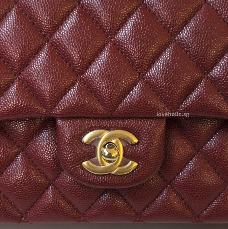 Chanel Classic Flap Medium | 19B Burgundy Caviar Gold Hardware