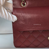 Chanel Classic Flap Medium | 19B Burgundy Caviar Gold Hardware