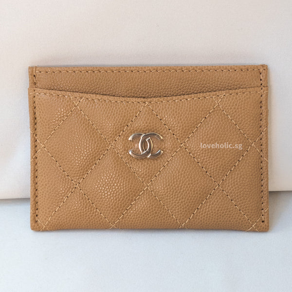 Chanel Card Holder  | 23P Dark Beige Caviar Light Gold Hardware