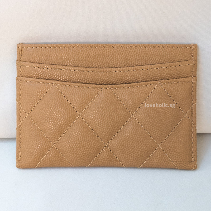 Chanel Card Holder  | 23P Dark Beige Caviar Light Gold Hardware