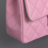 Mini Rectangle with Top Handle 23P Pink/Light Green Lambskin Gold Hardware