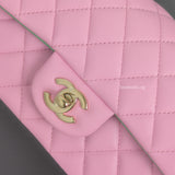 Mini Rectangle with Top Handle 23P Pink/Light Green Lambskin Gold Hardware