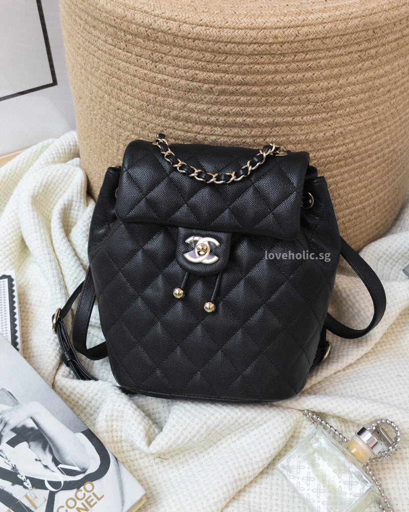 Chanel Urban Spirit Duma Backpack Small  23S Black Caviar Light Gold  Hardware – loveholic