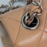 Chanel Classic Flap Mini Rectangle | Beige Lambskin Silver Hardware
