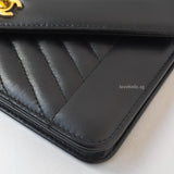 Chanel Envelop Wallet On Chain  | Black Calfskin Gold Hardware