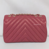 Chanel Statement Flap Bag Mini Rectangle | Iridescent Burgundy Caviar Gold Hardware