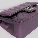 Chanel Classic Flap Mini Rectangle | 17S Iridescent Dark Purple Lambskin Ruthenium Hardware