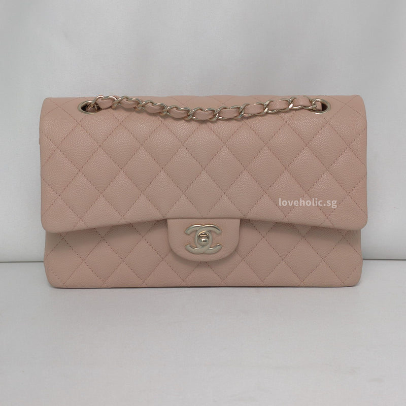 Chanel Classic Flap Medium | 22C Beige Calfskin Light Gold Hardware