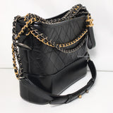 Chanel Gabrielle Hobo  | 20B Black Calfskin Gold/Silver Hardware