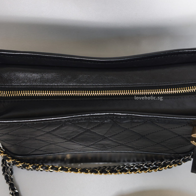 Chanel Gabrielle Hobo  | 20B Black Calfskin Gold/Silver Hardware