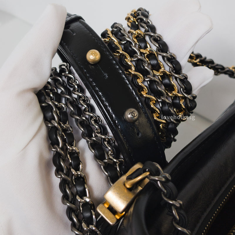 Chanel Gabrielle Hobo  | 20B Black Calfskin Gold/Silver Hardware