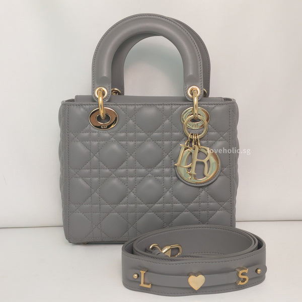 Dior My ABC Lady Dior Small | Grey  Lambskin Brushed Gold Hardware