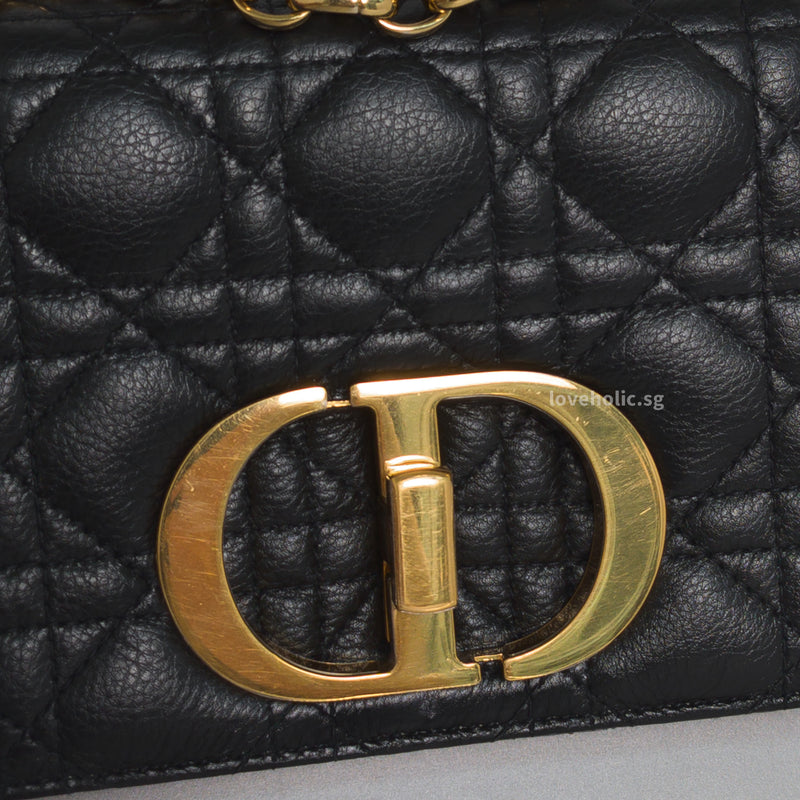 Dior Caro Small | Black Calfskin Gold Hardware