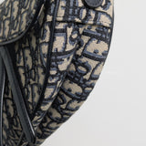 Dior Saddle Medium | Blue Dior Oblique Jacquard Fabric Brushed Gold Hardware-details