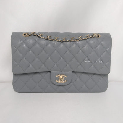 Chanel Classic Flap Medium | 20C Grey Caviar Light Gold Hardware