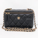 Chanel Vanity Bag with Chain  | Black Caviar Gold Hardware