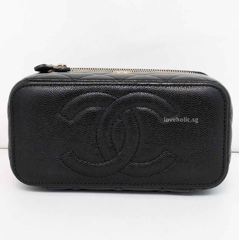 Chanel Vanity Bag with Chain  | Black Caviar Gold Hardware