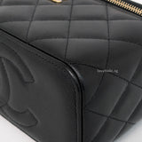 Chanel Vanity Bag with Chain  | Black Caviar Gold Hardware