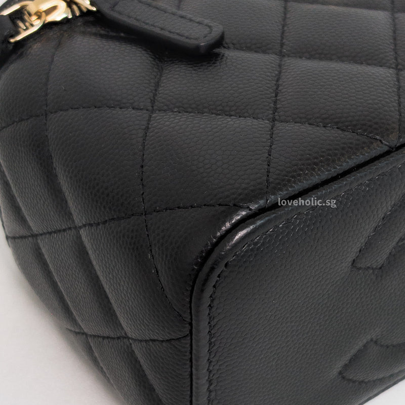 Chanel Vanity Bag with Chain  | Black Caviar Gold Hardware