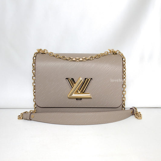 Twist MM |  Grey  Leather Gold Hardware