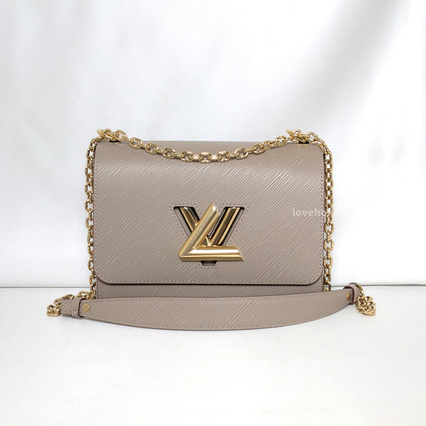 Louis Vuitton Twist MM |  Grey  Leather Gold Hardware