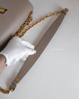 Louis Vuitton Twist MM |  Grey  Leather Gold Hardware-details