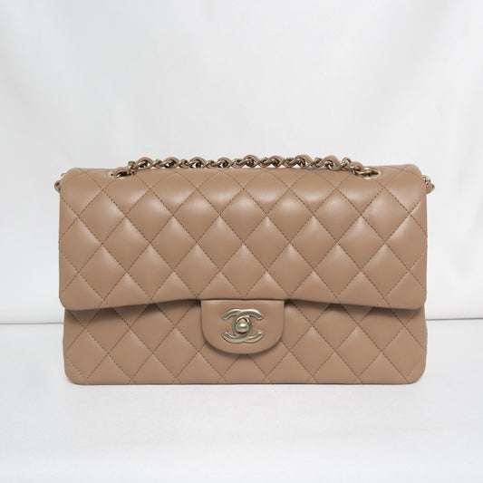 Chanel Classic Flap Medium | 22K Dark Beige/Caramel Lambskin Light Gold Hardware