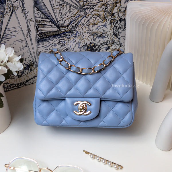 Sky blue chanel online bag