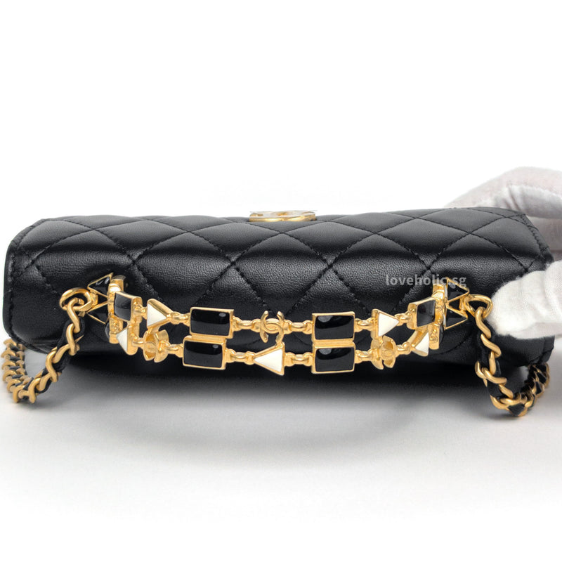 Chanel Seasonal Top Handle Flap Bag Small | Black Calfskin Gold Hardware