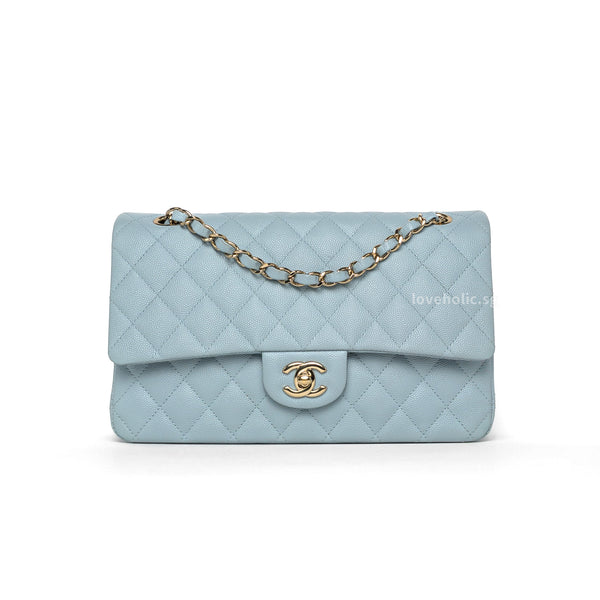 Chanel Classic Flap Medium | 22P Light Blue Caviar Gold Hardware