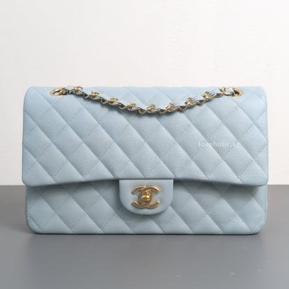 Classic Flap Medium | 22P Light Blue Caviar Gold Hardware