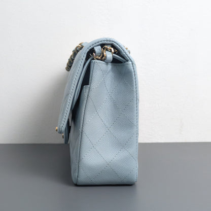 Classic Flap Medium | 22P Light Blue Caviar Gold Hardware