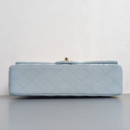 Classic Flap Medium | 22P Light Blue Caviar Gold Hardware