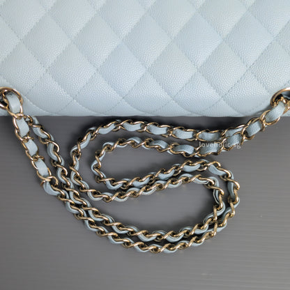 Classic Flap Medium | 22P Light Blue Caviar Gold Hardware