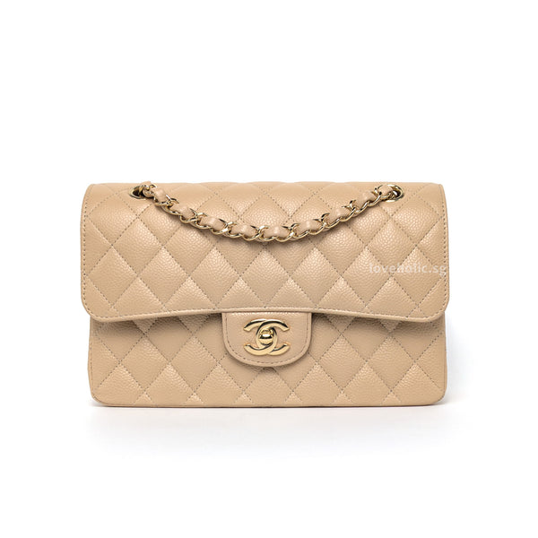 Chanel Classic Flap Small | Beige Claire Caviar Gold Hardware