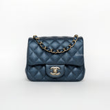 Chanel Classic Flap Mini Square | 18S Dark Blue Caviar Gold Hardware