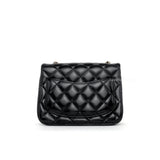 Chanel Classic Flap Mini Square | Black Lambskin Light Gold Hardware