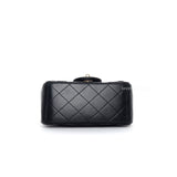 Chanel Classic Flap Mini Square | Black Lambskin Light Gold Hardware