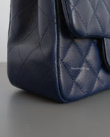 Classic Flap Mini Square | 17B Navy Blue Caviar Light Gold Hardware