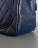 Classic Flap Mini Square | 17B Navy Blue Caviar Light Gold Hardware