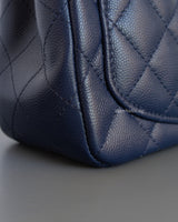 Classic Flap Mini Square | 17B Navy Blue Caviar Light Gold Hardware