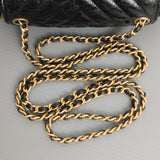 Chanel Hobo Chevron Crossbody Small | Black Aged Calfskin Brushed Gold Hardware-details