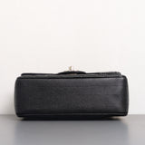 Chanel Classic Flap Chevron Mini Rectangle | 17S Black Caviar Silver Hardware-details