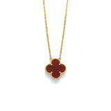 Van Cleef & Arpels VCA Vintage Alhambra Necklace  | Carnelian  18K Gold Hardware