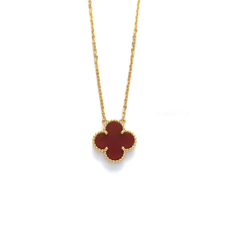 Van Cleef & Arpels VCA Vintage Alhambra Necklace  | Carnelian  18K Gold Hardware