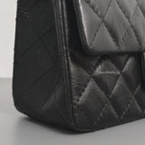 Chanel Reissue 2.55 Mini | Black Calfskin Brushed Gold Hardware-details